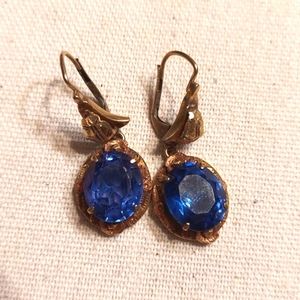 14K blue earrings